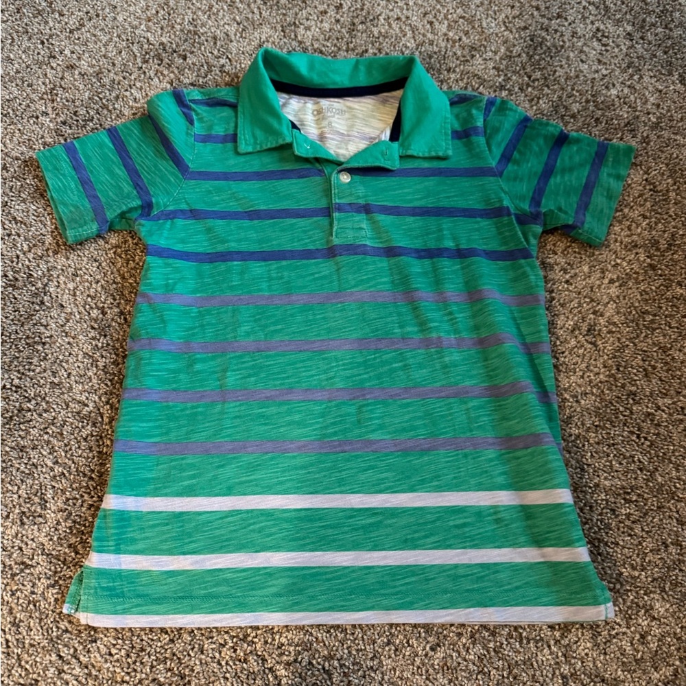 OshKosh B'gosh Green and Blue Striped Polo